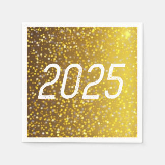 2025 Silvester Celebration Party Gold Napkin Serviette