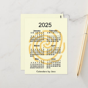 2025 Sonnentage 6 Monat Mini Kalender von Janz Postkarte