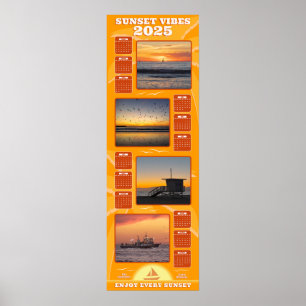 2025 Sonnenuntergänge und Beach Vibes-Kalender Poster