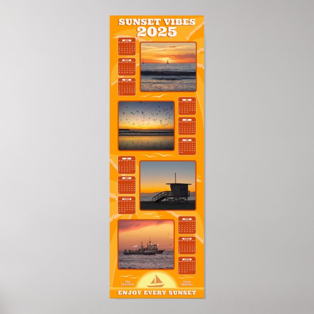2025 Sonnenuntergänge und Beach Vibes Poster (Vorne)
