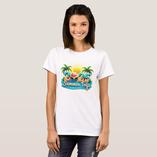 2025 Summer Trip 🌴 Colorful Beach Theme Tee (Vorne ganz)