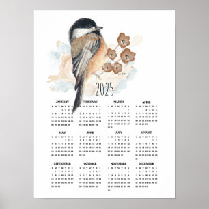 2025 Süßer Chickadee-Poster-Kalender Poster