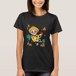2025 Tag der Toten Zucker-Schädel-Skelett spielt G T-Shirt