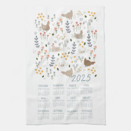 2025 Tea Totuch Kalender Hühner Lover Garten Geschirrtuch
