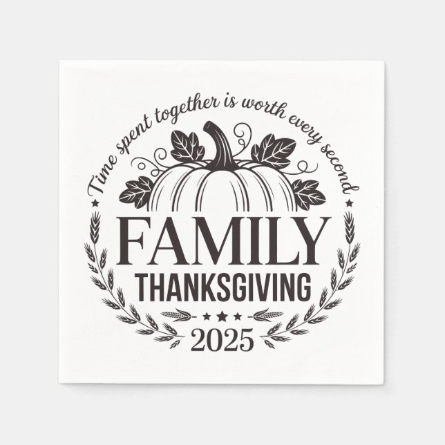 2025 Thanksgiving Family Keepsake Design Serviette (Vorderseite)
