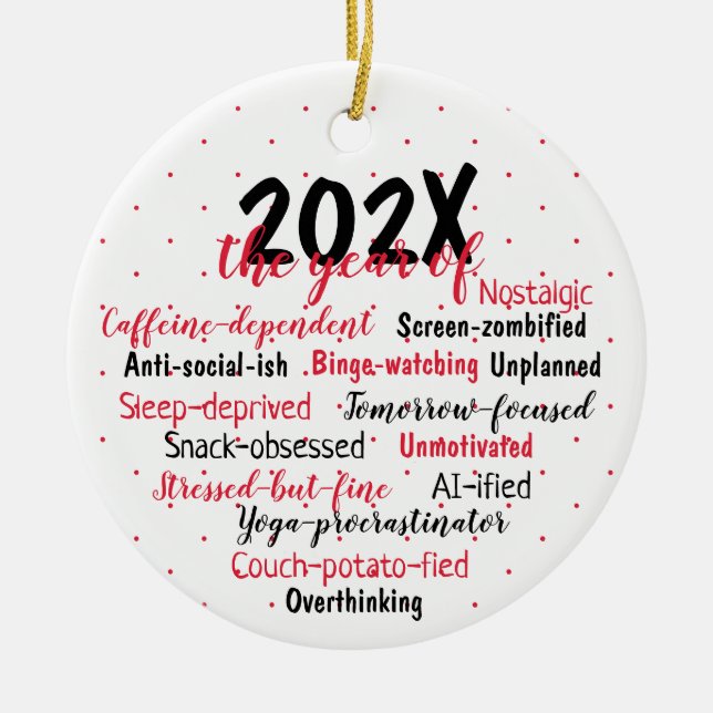 2025 the year of Custom Texts Keramik Ornament (Vorne)
