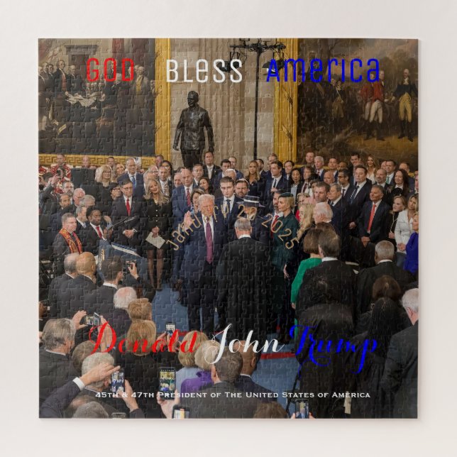 2025 übernimmt Donald Trump seinen Amtseid Puzzle (Vertikal)