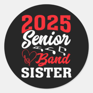 2025 und Senior Sister Cl von 2025 Abschluss Runder Aufkleber