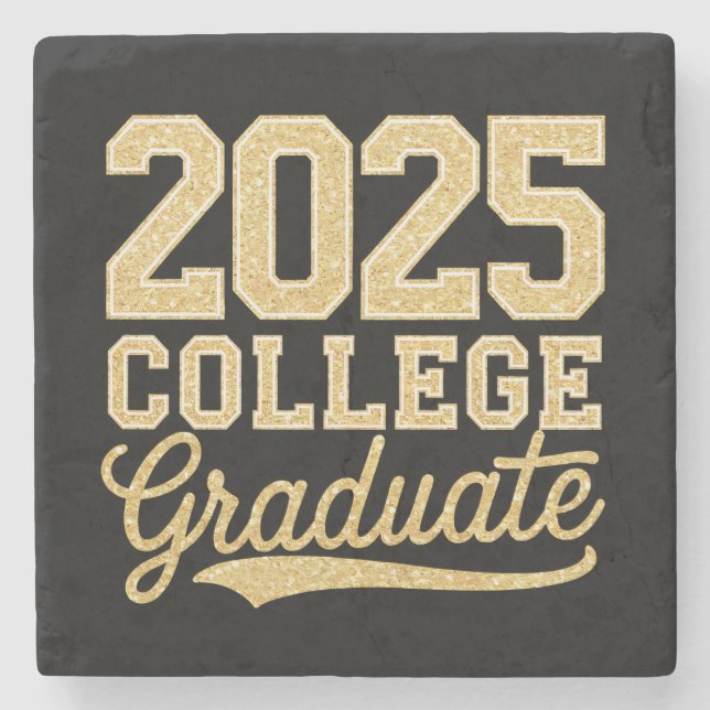 2025 Uni Graduate Abschluss Senior School Steinuntersetzer (Vorderseite)