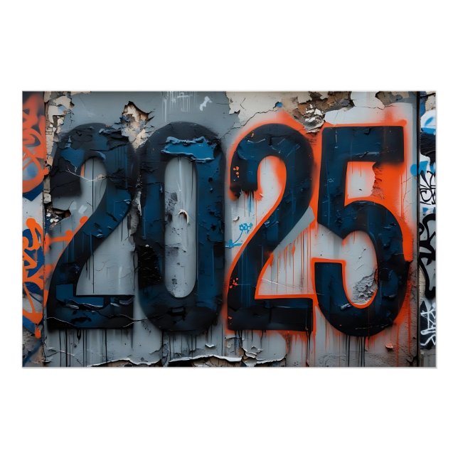 2025 Urban Graffiti Wall Art - Grunge Texture Poster (Vorderseite)