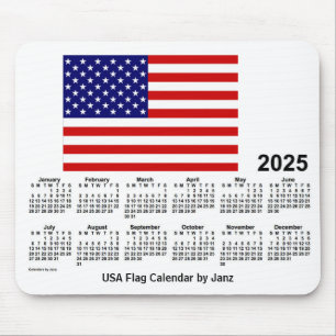 2025 USA Flag Calendar by Janz Mouse Pad Mousepad