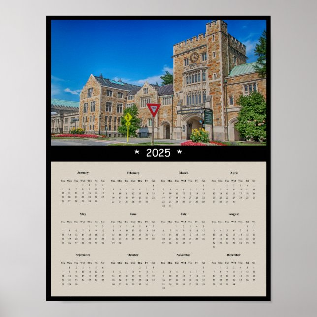 2025 Vassar Uni Haupteingang Mauerkalender Poster (Vorne)