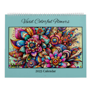 2025 Vivid Colorful Blume Kalender