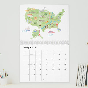 2025 Wasserfarbenländer auf der Weltkarte Kalender