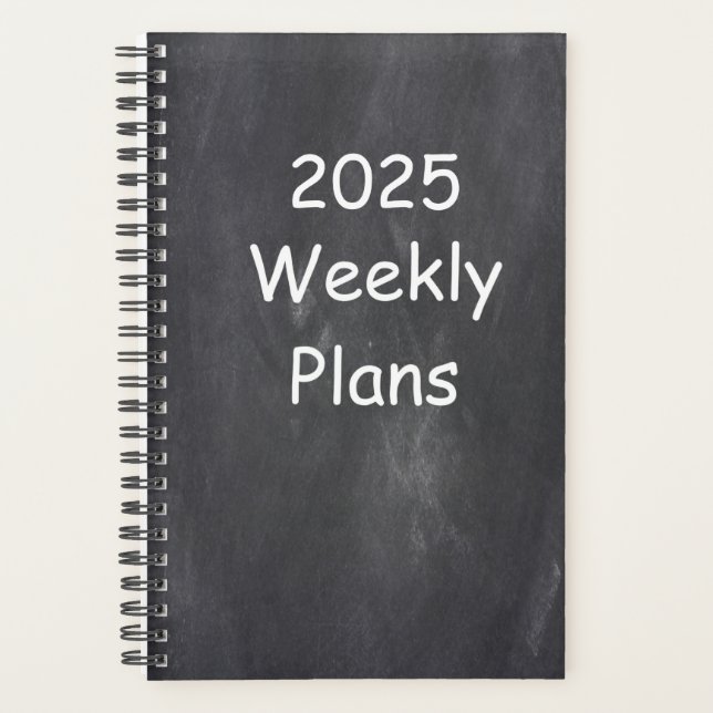 2025 Weekly plant einfaches Chalkboard-Design Planer (Vorderseite)