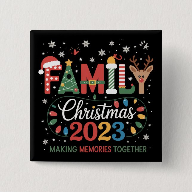 2025 Weihnachten Crew Wir sind ein Familienfest Pa Button (Vorderseite)