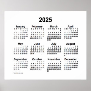 2025 Weißer Kalender von Janz Print Poster