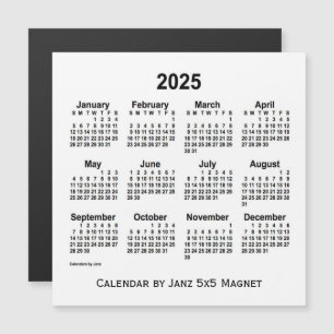 2025 Weißkalender von Janz 5x5 Magnet