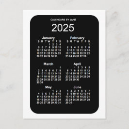 2025 White Neon 6 Month Mini Kalender von Janz Postkarte