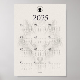 2025 Wolf Sketch Calendar Poster "Dies Irae"