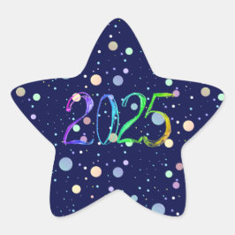 2025 Zahl zeichnend neues Jahr Stern-Aufkleber