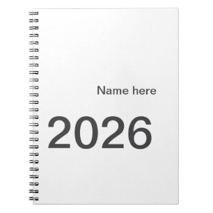 2026 2027 2028 Name Titel hier Jahr fett Buchstabe Notizblock