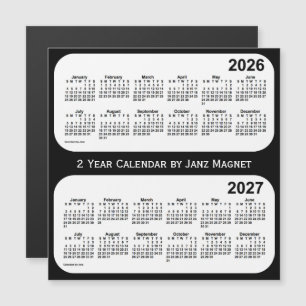 2026-2027 2-jähriger Schwarzweiss-Kalender durch Magnetkarte