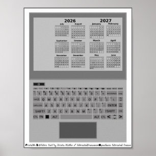 2026-2027 Kalender Schuljahr Laptop-Tastatur Poster