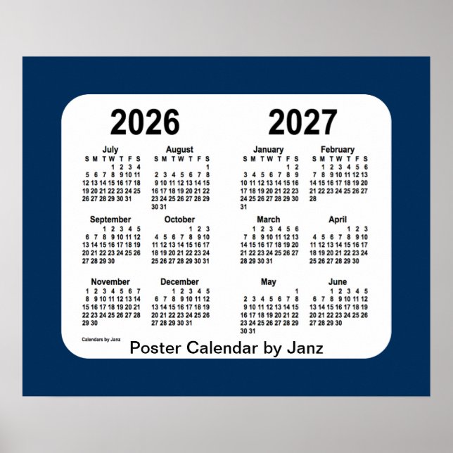 2026-2027 Police Box Blue School Calendar by Janz Poster (Vorne)
