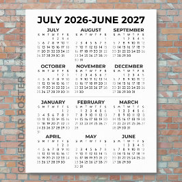 2026-2027 School Year Calendar Minimalist Wall Poster