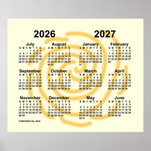 2026-2027 Schuljahreskalender für sonnige Tage von Poster