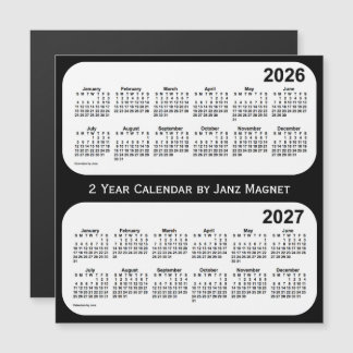 2026-2027 Schwarz-Weiß-Kalender von Janz Magnetkarte