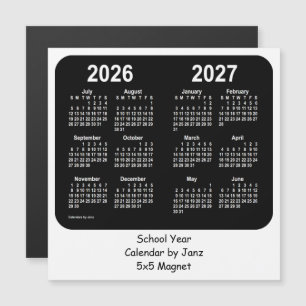2026-2027 Schwarz-Weiß-Schulkalender von Janz Magnetkarte