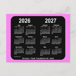 2026-2027 Violet Neon Mini Schulkalender von Janz Postkarte