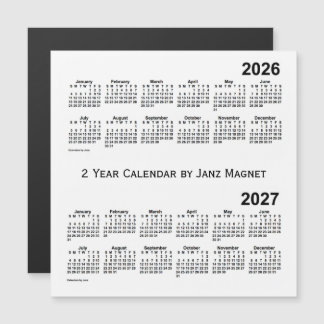 2026-2027 Weißer 2-Jahres-Kalender von Janz Magnet