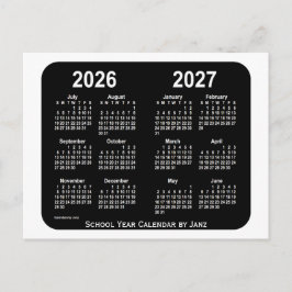 2026-2027 White Neon School Calendar von Janz Postkarte