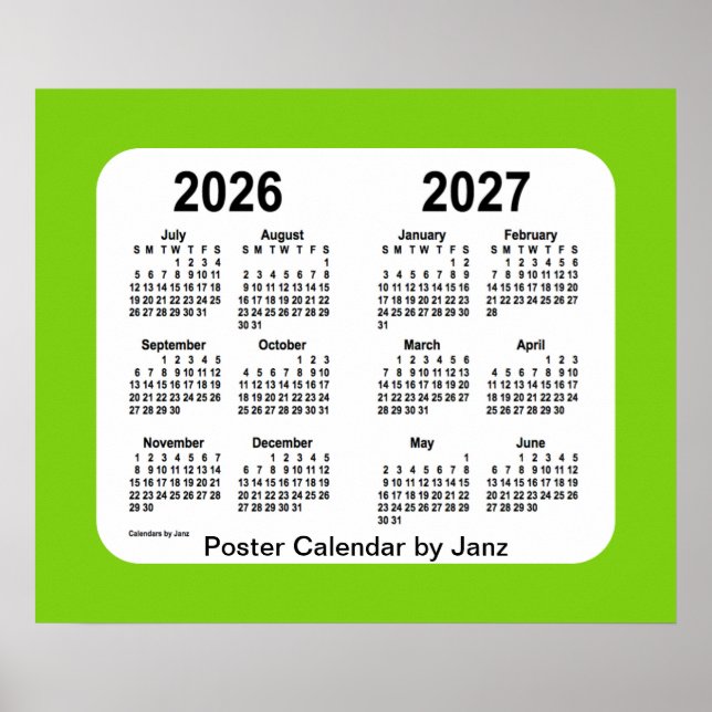 2026-2027 Yellow Green School Calendar von Janz Poster (Vorne)