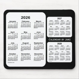 2026-2028 Schwarz-Weiß-Dreijahreskalender von Janz Mousepad