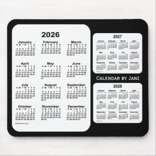 2026-2028 Schwarz-Weiß-Dreijahreskalender von Janz Mousepad