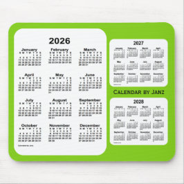 2026-2028 Yellow Green 3 Year Calendar by Janz Mousepad
