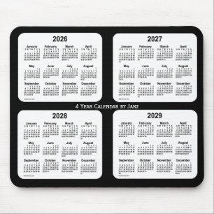 2026-2029 Schwarz-Weiß-Kalender von Janz Mousepad