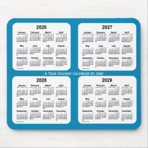 2026-2029 Steel Blue Holiday Calendar von Janz Mousepad