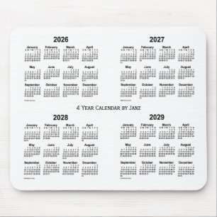 2026-2029 Weißer Vierjahreskalender von Janz Mousepad