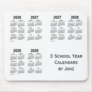 2026-2029 White 3 School Year Calendars von Janz Mousepad