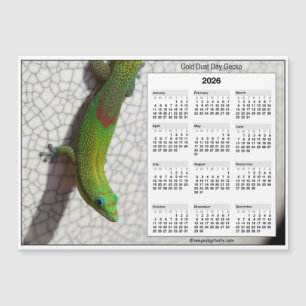 2026 5x7 Magnet-Kalender Goldstaub-Taggecko Magnetkarte