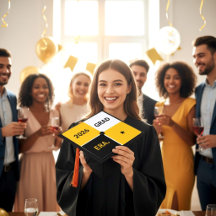 2026 Abschlussjahr Era Schwarz Gold Weißer Stern A