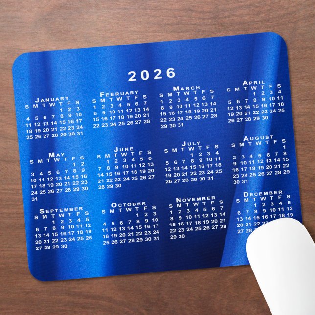 2026 Abstraktes Blue Custom Foto Mousepad (2026 Calendar Abstract Blue Custom Photo Mouse Pad, in situ)