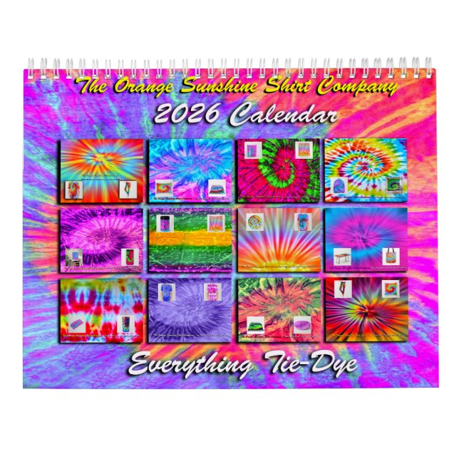 2026 Alles Tie-Dye-Kalender Kalender (Rückseite)