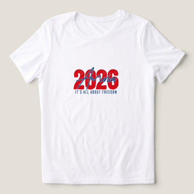 2026 America – It’s All About Freedom for family  Tri-Blend Shirt (Design Vorderseite)