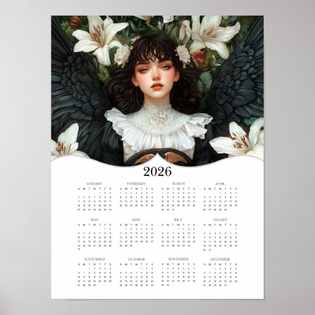2026 Angel Volljähriger Mauerkalender Poster (Vorne)